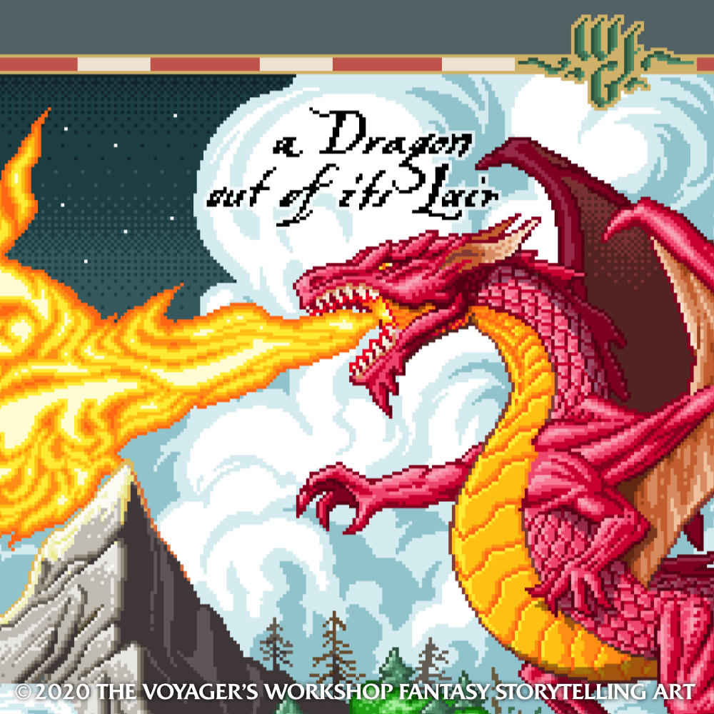 World of Adventuring Pixel Art Poster