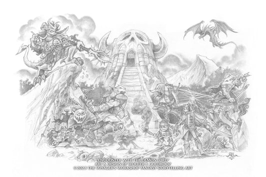 Encounter with the Demon Lord - Pencil Print