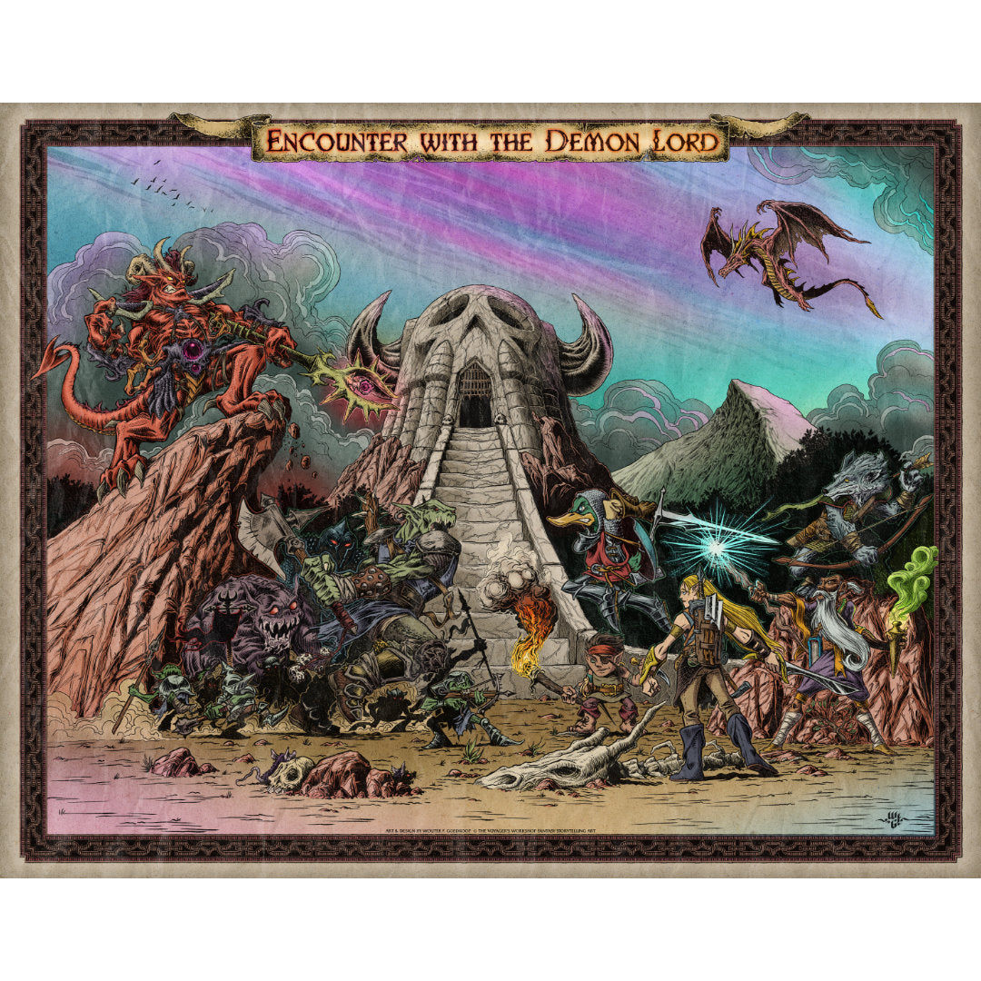 Encounter with the Demon Lord - Colour Print