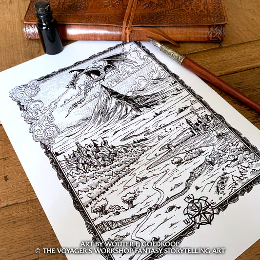The Mountain & The Dragon - Original Ink