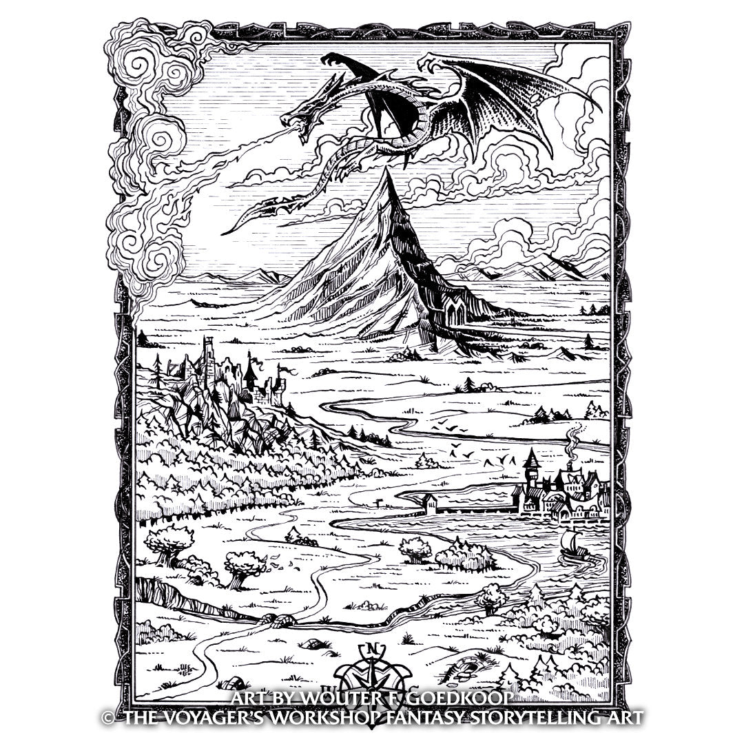 The Mountain & The Dragon - Original Ink