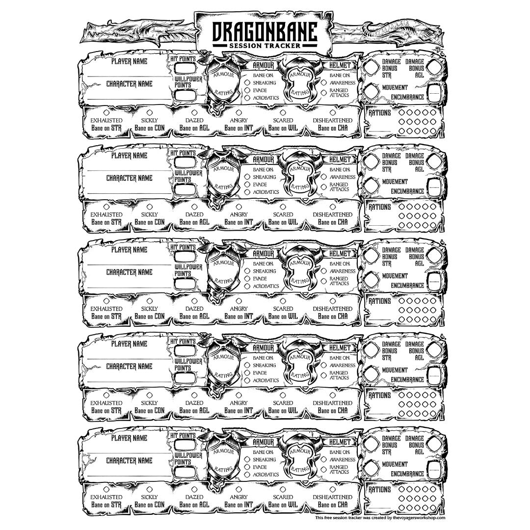 Dragonbane Session Tracker