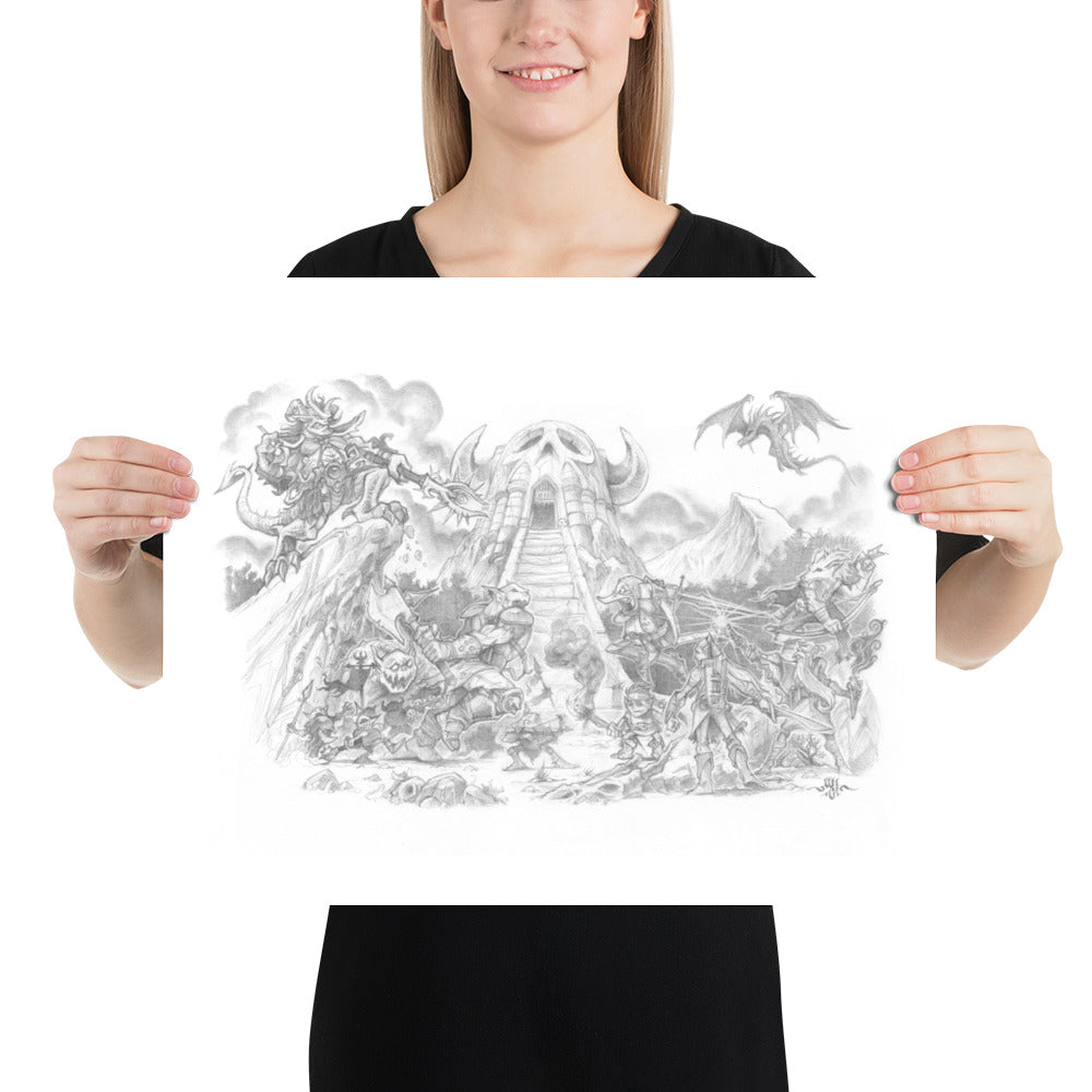 Encounter with the Demon Lord - Pencil Print