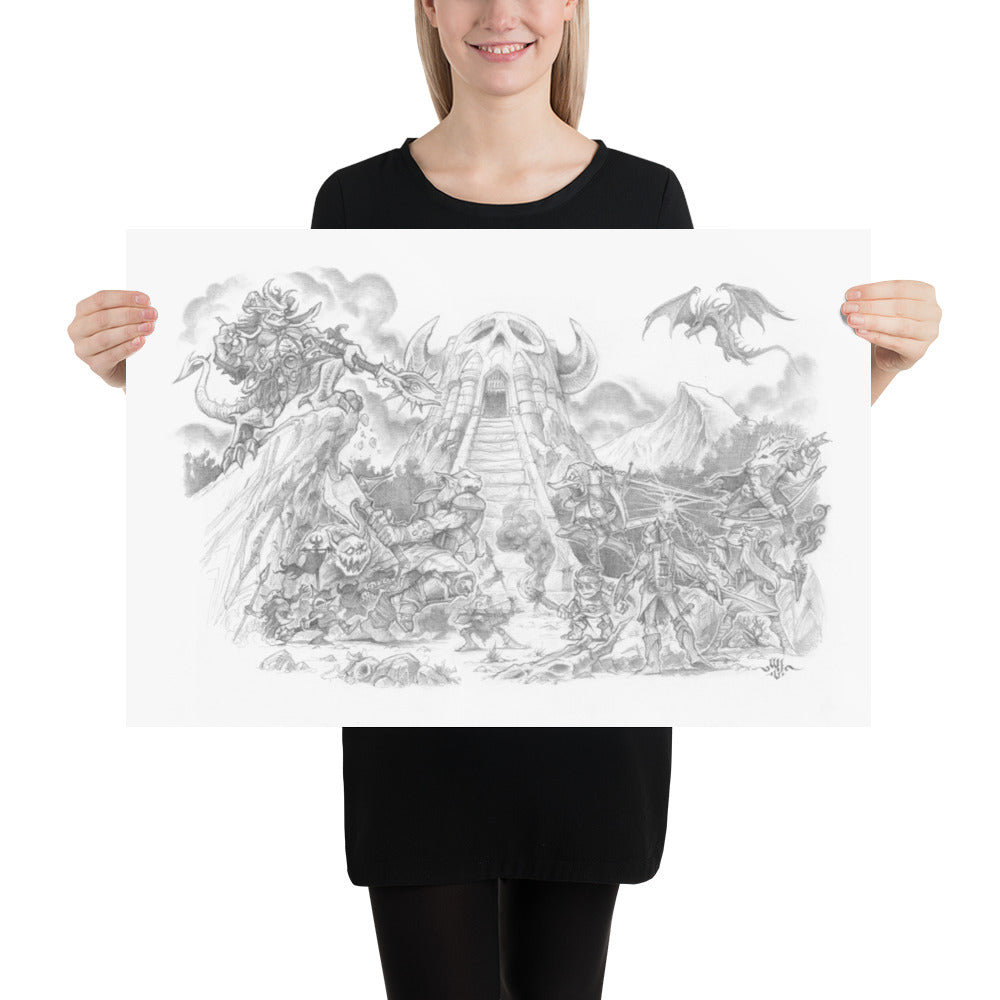 Encounter with the Demon Lord - Pencil Print