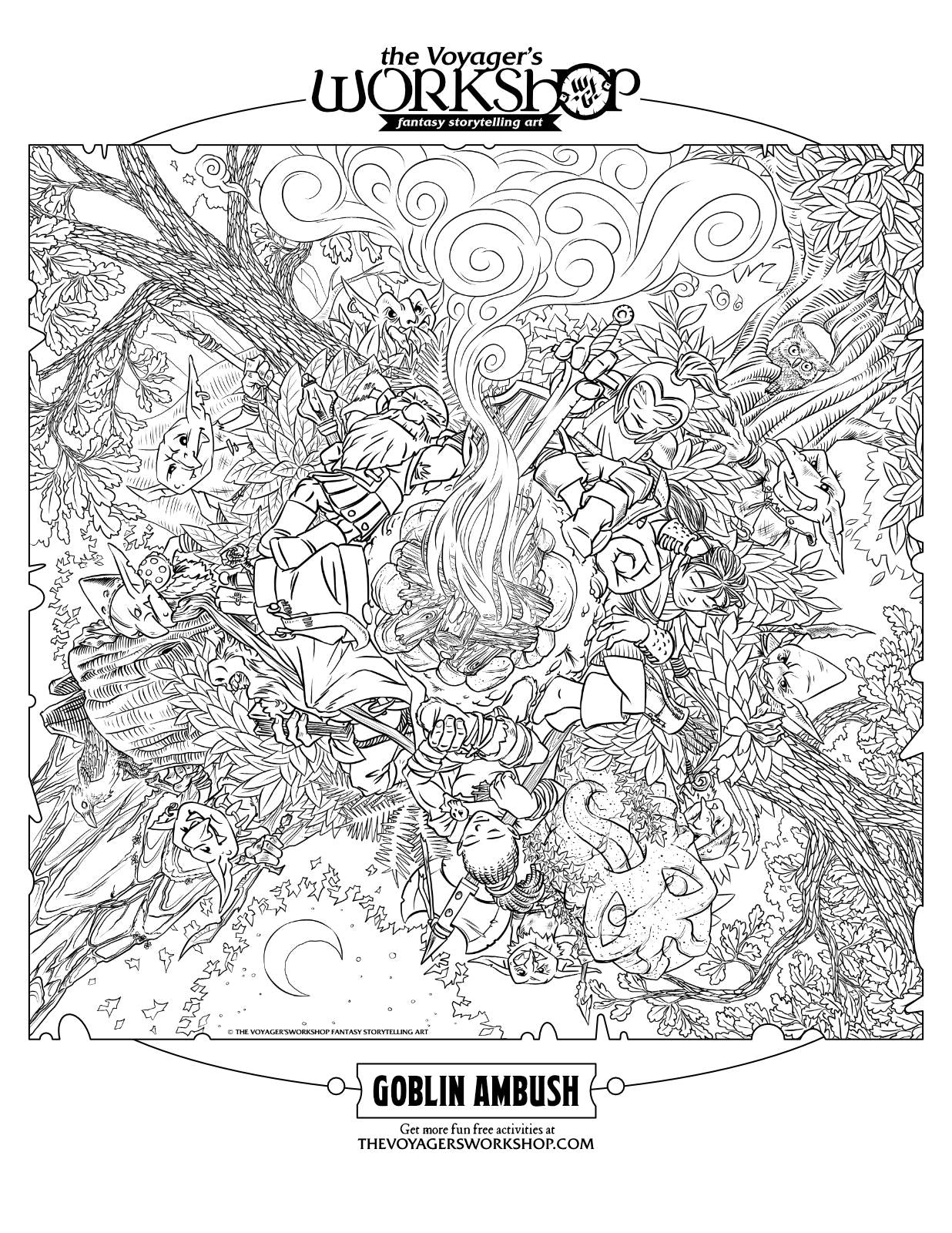 Goblin Ambush Colouring Page