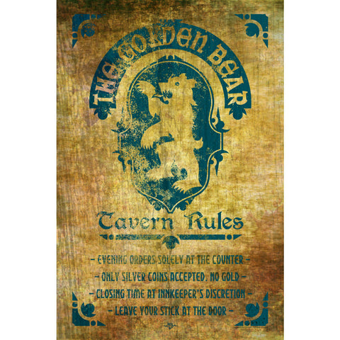 Golden Bear Tavern Rules Poster