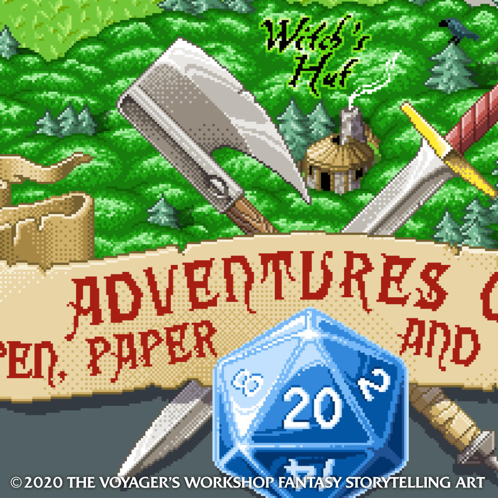 World of Adventuring Pixel Art Poster